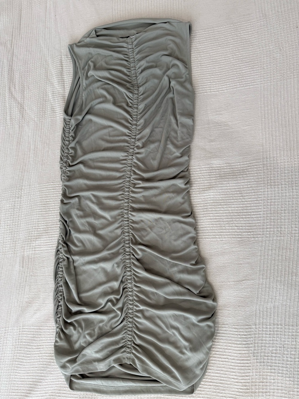 H&M Ruched Sleeveless Midi Dress - sage